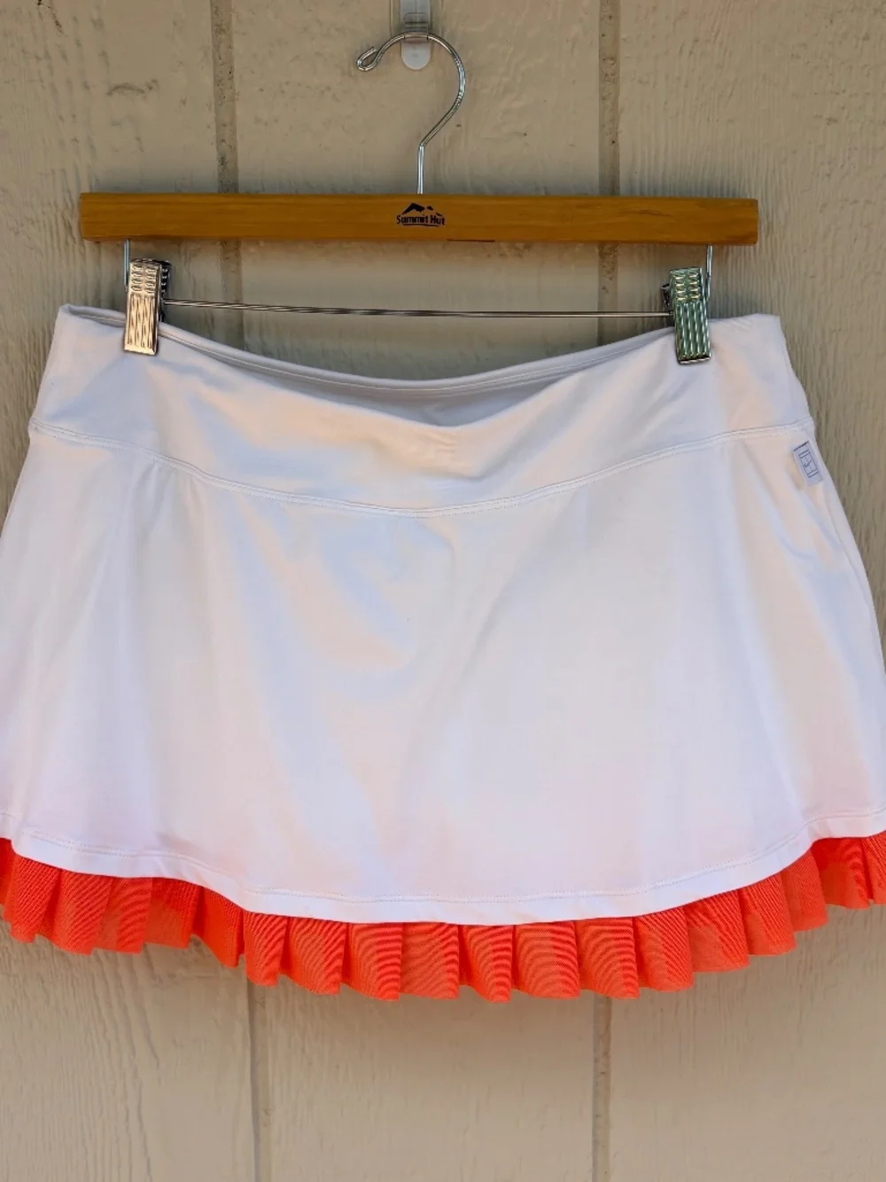 Nike Dri-Fit Tennis Skort Womens Large White Orange Ruffle Summer Preppy Golf